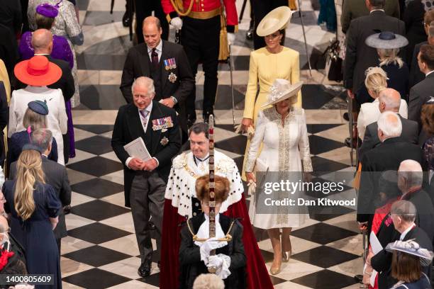 Prince William, Duke of Cambridge, Catherine, Duchess of Cambridge, Prince Charles, Prince of Wales and Camilla, Duchess of Cornwall depart the...