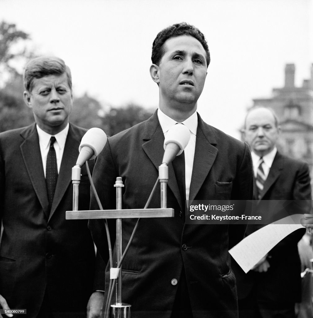 The President Of Algerian Council Ahmed Ben Bella Welcomed At White House By US President John F Kennedy In 1962