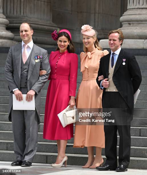 Lord Frederick Windsor, Sophie Winkleman, Lady Gabriella Kingston and Thomas Kingston attend the National Service of Thanksgiving at St Paul's...