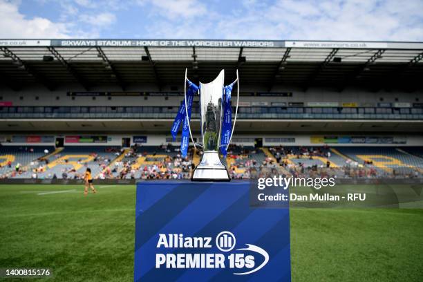 General view of the trophy before the Allianz Premier 15s Final match between Saracens Women and Exeter Chiefs Women - Allianz Premier 15s Final at...