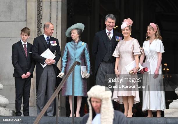 James, Viscount Severn, Prince Edward, Earl of Wessex, Anne, Princess Royal, Timothy Laurence, Sophie, Countess of Wessex and Lady Louise Windsor...