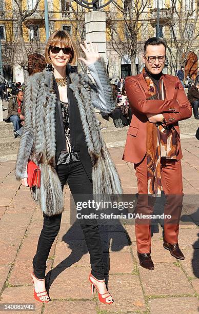 Gaia Bermani Amaral attends the Roberto Cavalli Autumn/Winter 2012/2013 fashion show as part of Milan Womenswear Fashion Week on February 27, 2012 in...