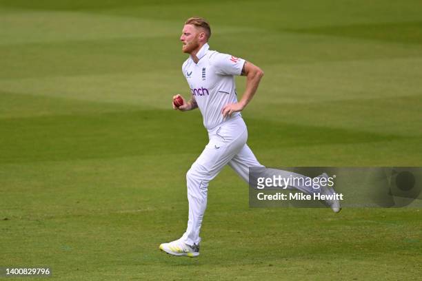 Ben Stokes of England in action during the First LV= Insurance Test Match: Day Two between England and New Zealand at Lord's Cricket Ground on June...