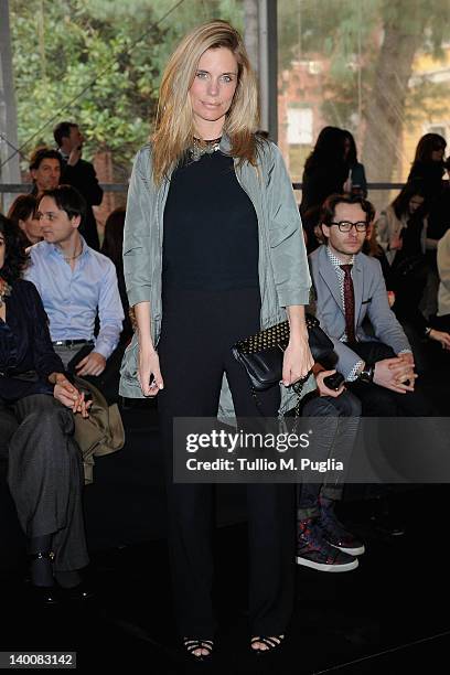 Filippa Lagerback attends the Lorenzo Riva Autumn/Winter 2012/2013 fashion show as part of Milan Womenswear Fashion Week on February 27, 2012 in...