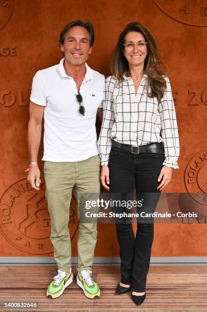 Nicolas Vix and Anne-Claire Coudray attend the French Open 2022 at Roland Garros on June 03, 2022 in Paris, France.