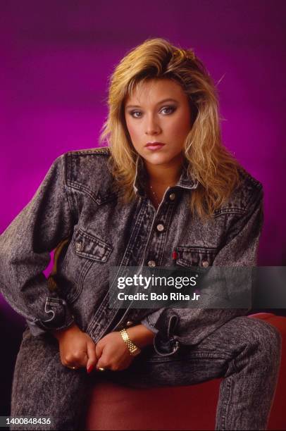 Singer Samantha Fox 1987 Photo Session, February 19, 1987 in Los Angeles, California.