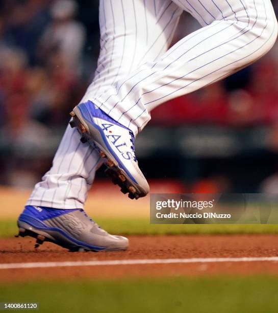 Ian Happ of the Chicago Cubs hits a home run during the fourth inning of a game against the St. Louis Cardinals at Wrigley Field on June 02, 2022 in...