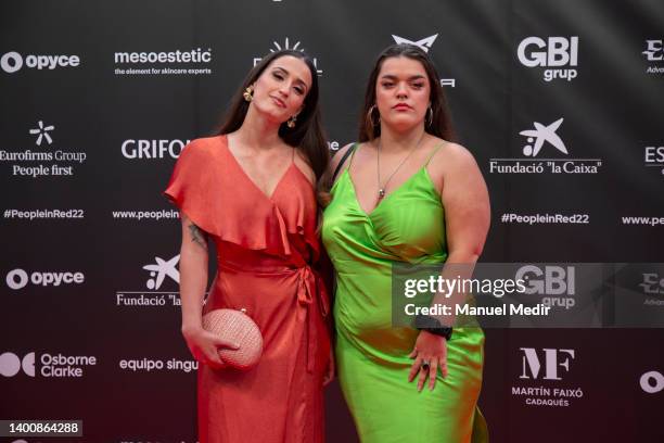 Maria Jimenez e Ines Manzano attend "People in red" charity gala organized to collect funds to fight against HIV at MNAC on June 2, 2022 in...