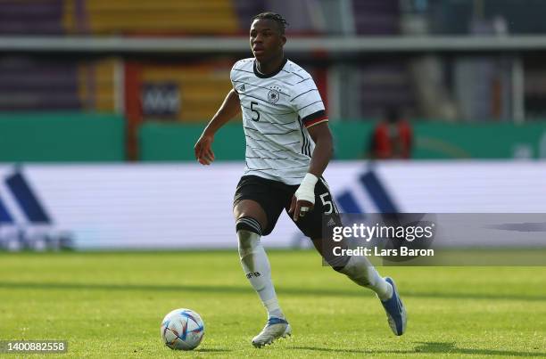 Armel Bella Kotchap of Germany U21 runs with the ball during the UEFA European Under-21 Championship Qualifier Group B match between Germany U21 and...