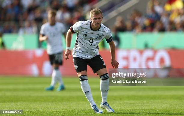 Jonathan Burkhardt of Germany U21 looks on during the UEFA European Under-21 Championship Qualifier Group B match between Germany U21 and Hungary U21...