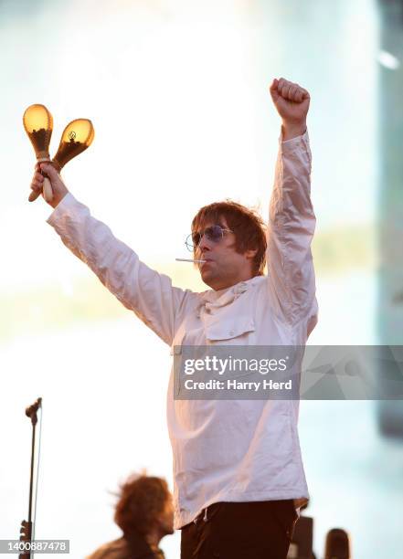 Liam Gallagher performs at Knebworth Park on June 03, 2022 in Knebworth, England.