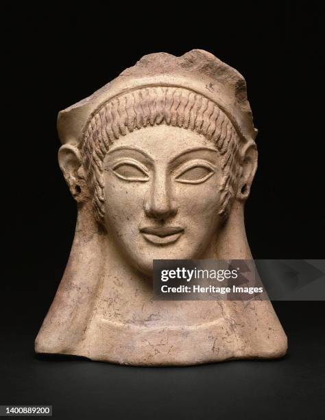 Votive in the Shape of a Woman's Head, about 500 BCE. Artist Unknown.