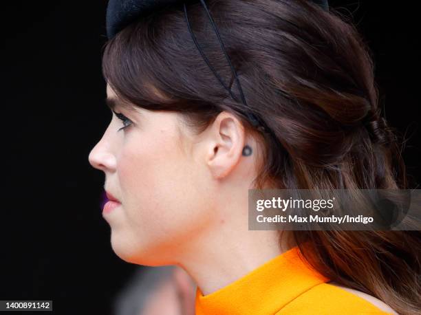 Princess Eugenie attends a National Service of Thanksgiving to celebrate the Platinum Jubilee of Queen Elizabeth II at St Paul's Cathedral on June 3,...