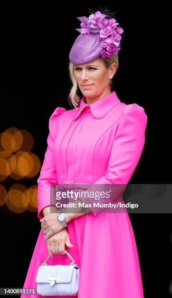 Zara Tindall attends a National Service of Thanksgiving to celebrate the Platinum Jubilee of Queen Elizabeth II at St Paul's Cathedral on June 3,...