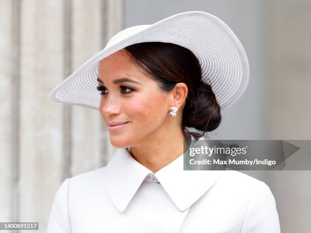 Meghan, Duchess of Sussex attends a National Service of Thanksgiving to celebrate the Platinum Jubilee of Queen Elizabeth II at St Paul's Cathedral...