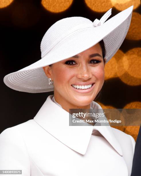 Meghan, Duchess of Sussex attends a National Service of Thanksgiving to celebrate the Platinum Jubilee of Queen Elizabeth II at St Paul's Cathedral...