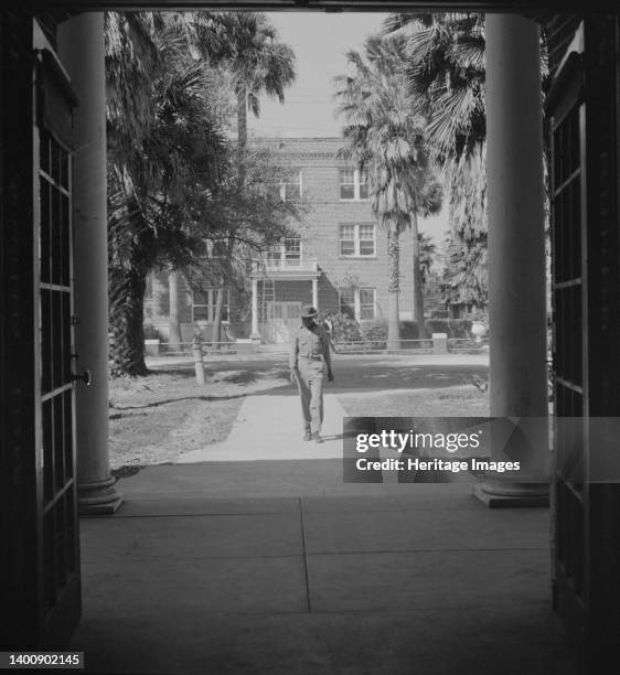 Daytona Beach, Florida. Bethune-Cookman College. View looking from the boys' to the girls' dormitory. Artist Gordon Parks.