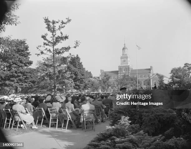 Washington, D.C. Audience at commencement exercises at Howard University. Artist Gordon Parks.