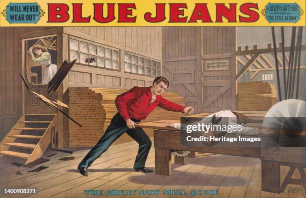 Saw Mill Scene, from Blue Jeans, circa 1890. Artist Anon.