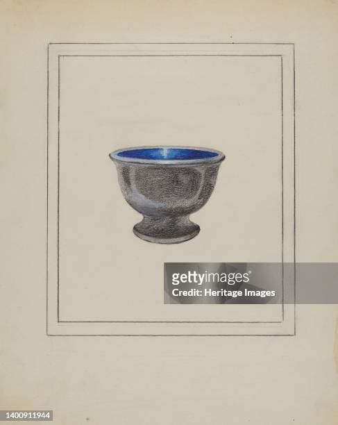 Pewter Salt or Sugar Bowl, circa 1936. Artist Sara Garfinkel.
