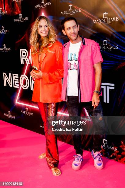 Topmodel Elle Macpherson and Marcel Remus during the Remus Neon Night at Eden @ House of Son Amar on June 3, 2022 in Palma de Mallorca, Spain.