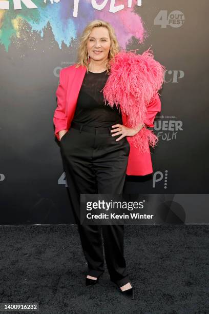 Kim Cattrall attends Peacock's "Queer As Folk" World Premiere Event, in partnership with Outfest's OutFronts Festival, at The Theatre at Ace Hotel on...