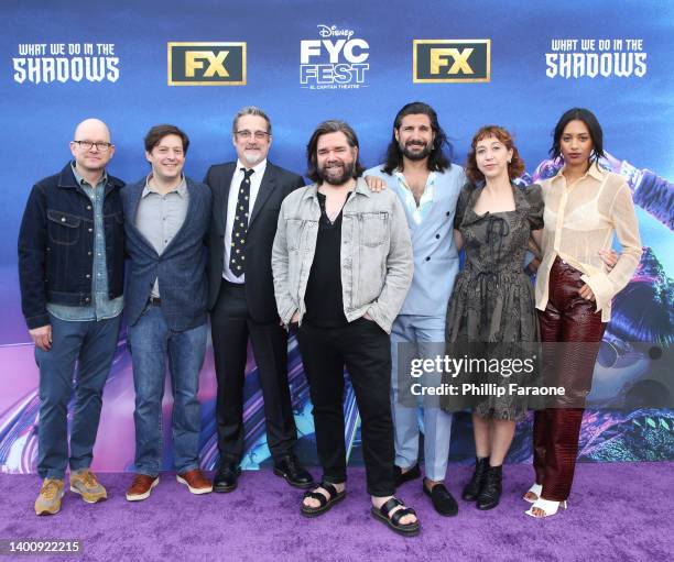 Mark Proksch, Anthony Atamanuik, Paul Simms, Matt Berry, Kayvan Novak, Kristen Schaal, and Stefani Robinson attend the Disney FYC event for FX's...