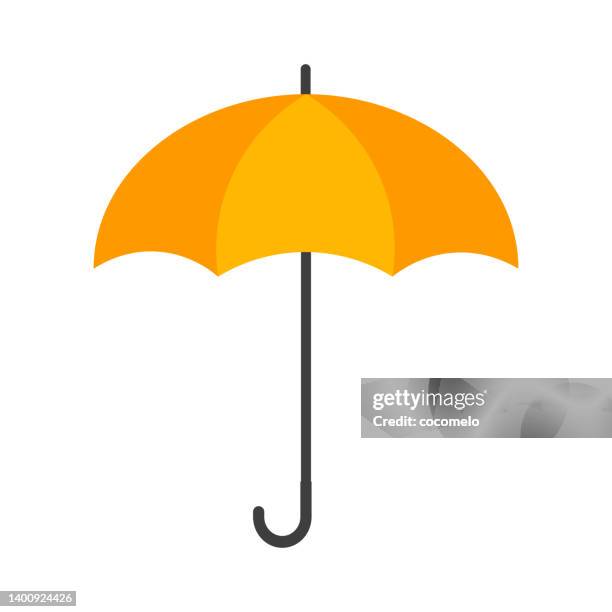 ilustraciones, imágenes clip art, dibujos animados e iconos de stock de amarillo sombrilla. - paraguas