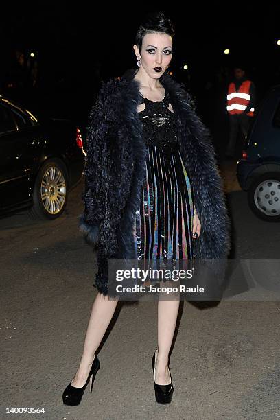 Michelle Harper attends the Roberto Cavalli private dinner during Milan Womenswear Fashion Week at the Just Cavalli Cafe on February 27, 2012 in...