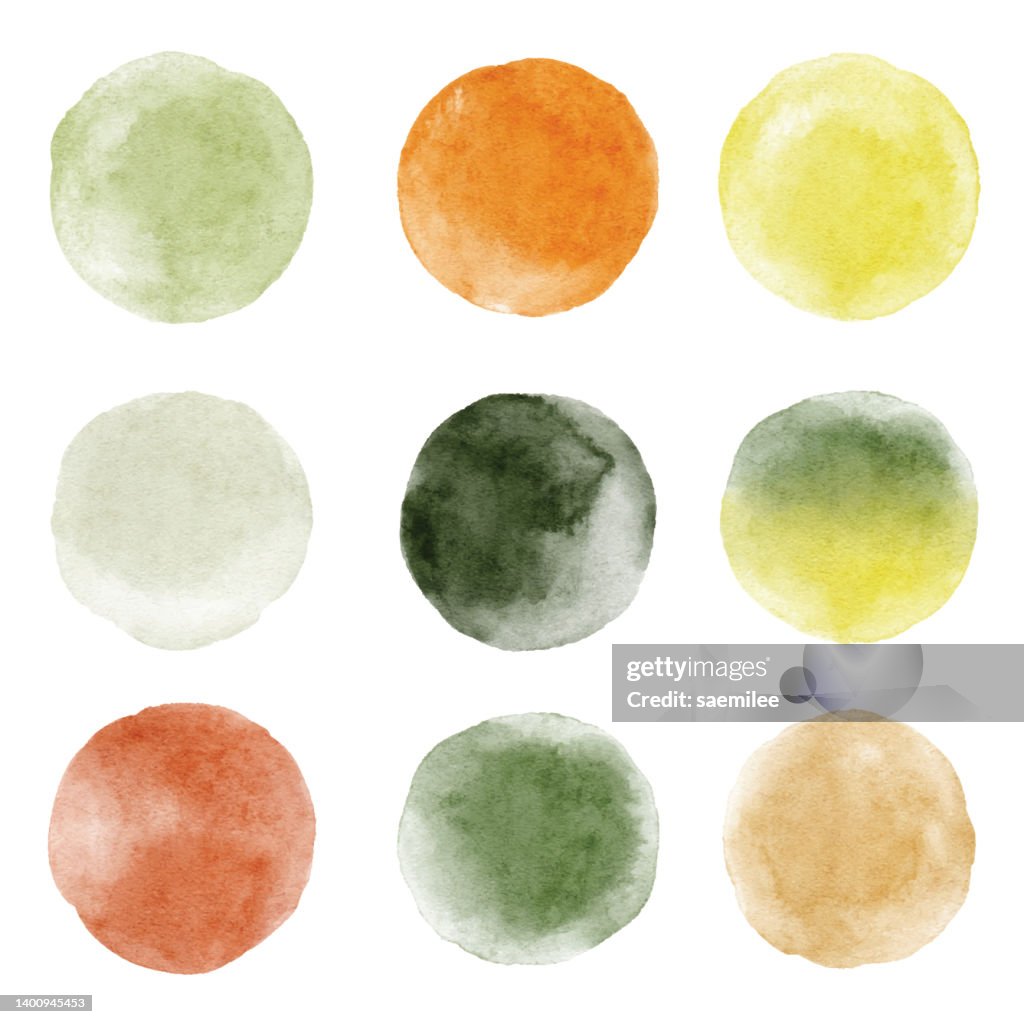 Watercolor Circles With Spring Colors