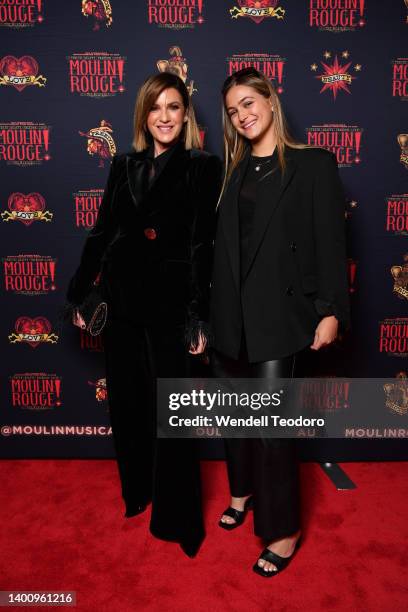 Kylie Gillies and Dylan Rose attend opening night of Moulin Rouge! The Musical at the Capitol Theatre on June 04, 2022 in Sydney, Australia.