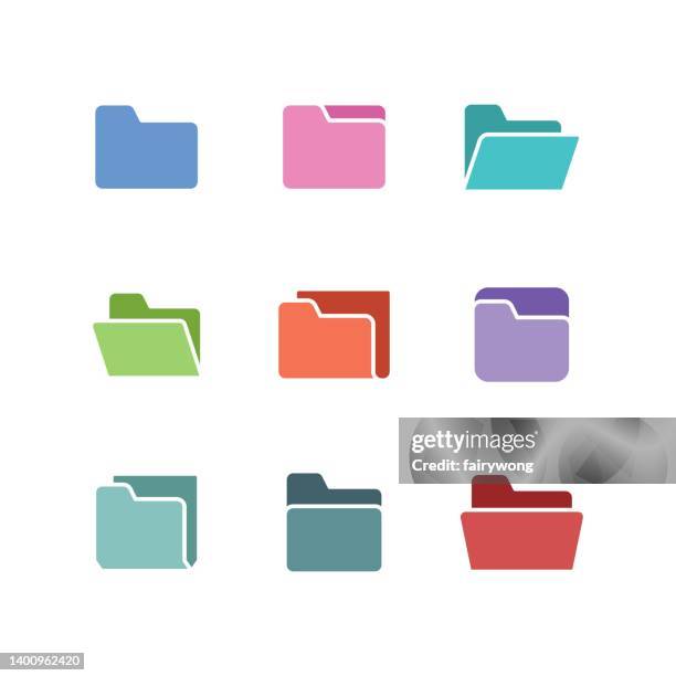 folder icons - file folder stock illustrations