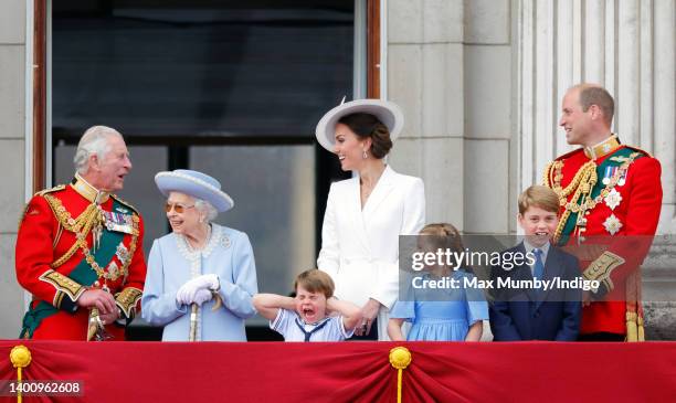 Prince Charles, Prince of Wales, Queen Elizabeth II, Prince Louis of Cambridge, Catherine, Duchess of Cambridge, Princess Charlotte of Cambridge,...