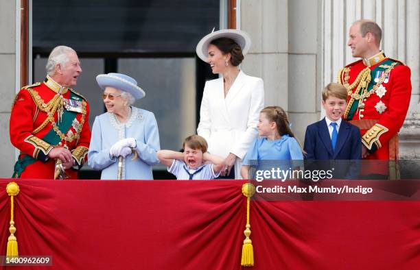 Prince Charles, Prince of Wales, Queen Elizabeth II, Prince Louis of Cambridge, Catherine, Duchess of Cambridge, Princess Charlotte of Cambridge,...