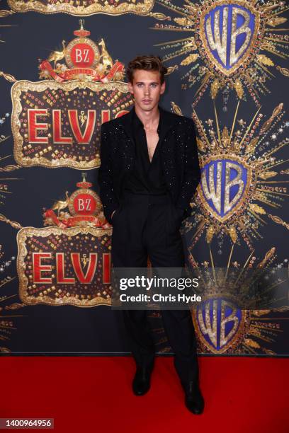 Austin Butler attends the Australian premiere of ELVIS at Event Cinemas Pacific Fair on June 04, 2022 in Gold Coast, Australia.