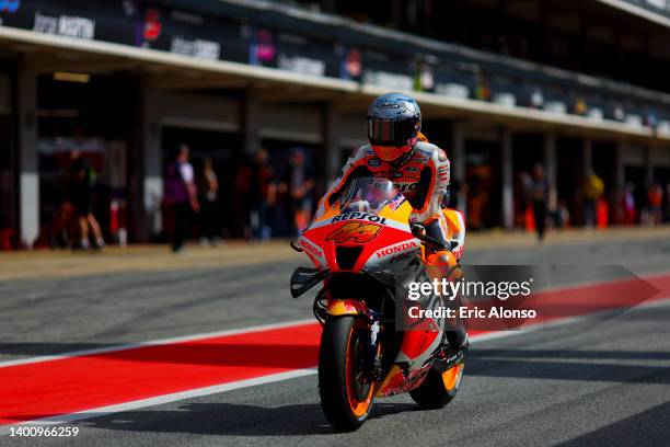 Pol Espargaro of Spain and Repsol Honda Team at Circuit de Barcelona-Catalunya on June 04, 2022 in Barcelona, Spain.