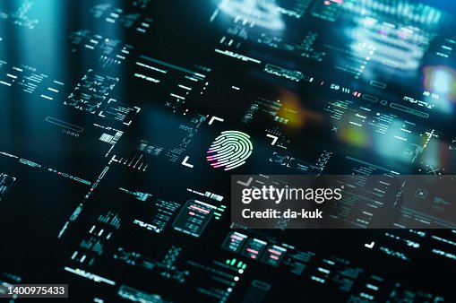 Biometric Authentication Button. Digital Security Concept Biometric Authentication Button. Digital Security Concept