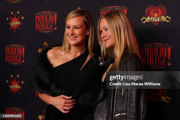 Melissa Doyle and Talia Doyle attend opening night of Moulin Rouge! The Musical at the Capitol Theatre on June 04, 2022 in Sydney, Australia.