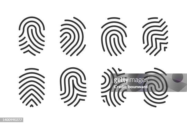 指紋線アイコン編集可能なストローク - fingerprint icon点のイラスト素材／クリップアート素材／マンガ素材／アイコン素材