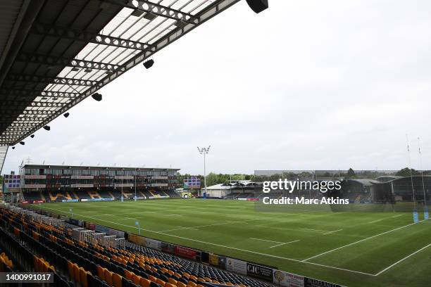 General view inside the stadium prior to the Gallagher Premiership Rugby match between Worcester Warriors and Bath Rugby at Sixways Stadium on June...
