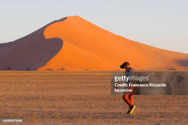 photographer at namib desert - iacomino namibia stock pictures, royalty-free photos & images