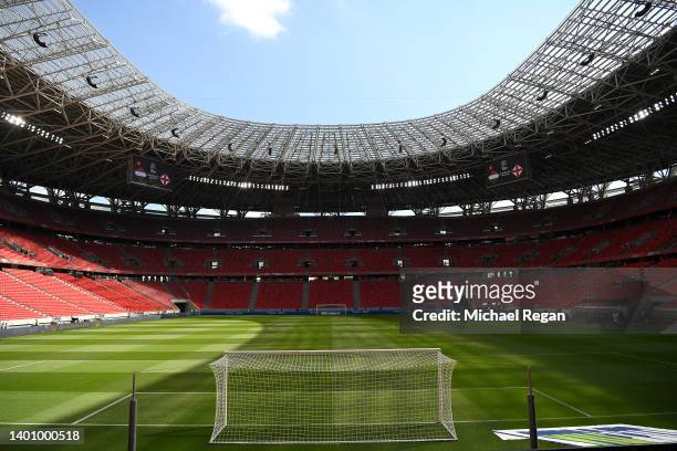 General view inside the stadium prior to the UEFA Nations League League A Group 3 match between Hungary and England at Puskas Arena on June 04, 2022...