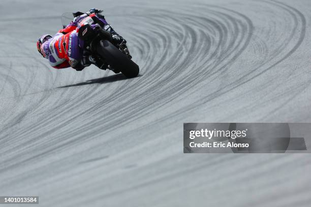 Johann Zarco of France and Pramac Racing at Circuit de Barcelona-Catalunya on June 04, 2022 in Barcelona, Spain.