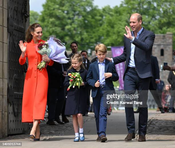 Catherine, Duchess of Cambridge, Prince William, Duke of Cambridge, Princess Charlotte of Cambridge and Prince George of Cambridge visit Cardiff...