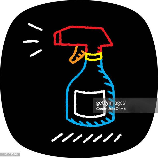 stockillustraties, clipart, cartoons en iconen met spray cleaner doodle 3 - spray nozzle