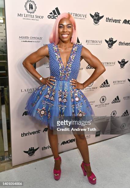 Angela Lewis attends the Ladylike Women Of Excellence Awards x Fashion Show at The Beverly Hilton on June 04, 2022 in Beverly Hills, California.