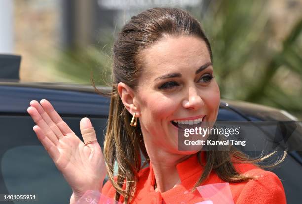 Catherine, Duchess of Cambridge visits Cardiff Castle on June 04, 2022 in Cardiff, Wales. The Platinum Jubilee of Elizabeth II is being celebrated...