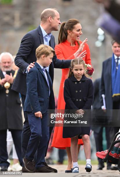 Catherine, Duchess of Cambridge, Prince William, Duke of Cambridge, Princess Charlotte of Cambridge and Prince George of Cambridge visit Cardiff...