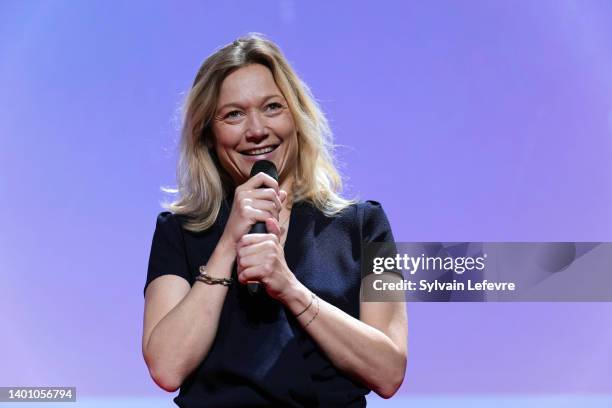 Caroline Vigneaux attends the screening of "Flashback" during the 1st "Film De Demain" Festival - Day Three on June 04, 2022 in Vierzon, France.