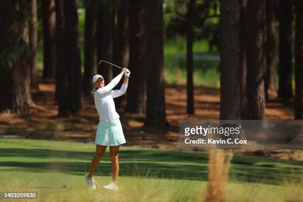 Anna Nordqvist of Sweden plays a shot from the tenth fairway during the third round of the 77th U.S. Women's Open at Pine Needles Lodge and Golf Club...